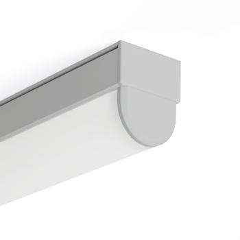 Preview: halbrunde Endabdeckung für LED-Profile zum Schutz des Profilinneren